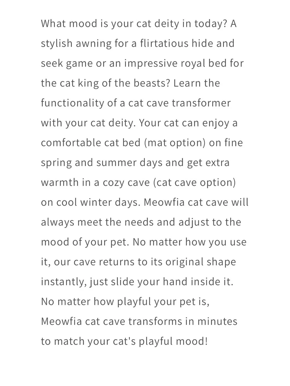 Meowfia Premium Handmade Merino Wool Gray Felt Cat Bed Cave